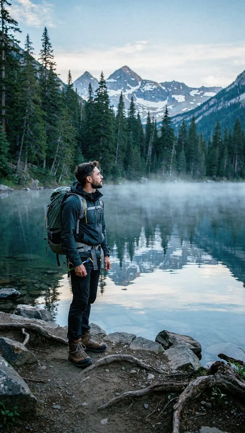 Путешественник делает заметки в блокноте, планируя свои будущие приключения.