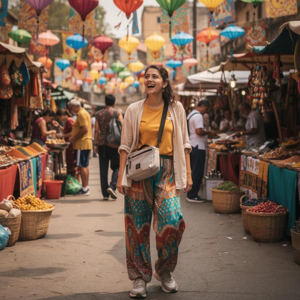 Дорога, ведущая через лес, с яркими осенними листьями.